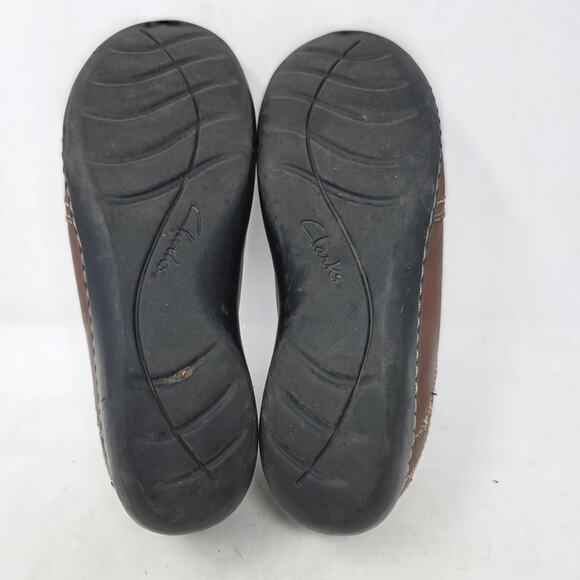 Clarks Brown Leather Slip-On Comfort Shoes Womens Size 10 - Picture 7 of 8
